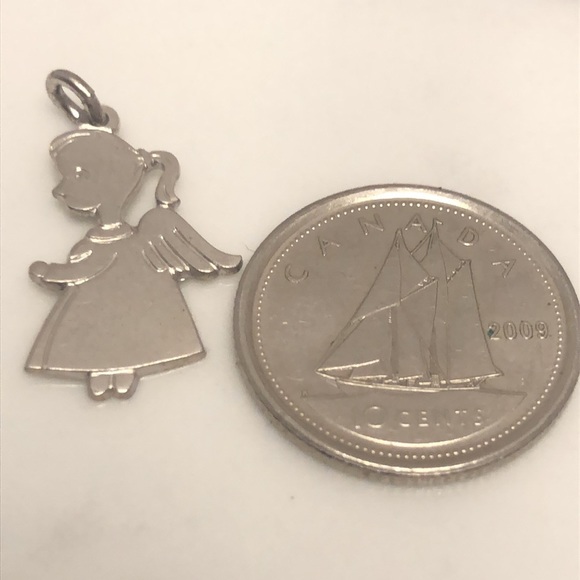 Angel girl sterling silver vintage pendant bracelet charm - Picture 4 of 4